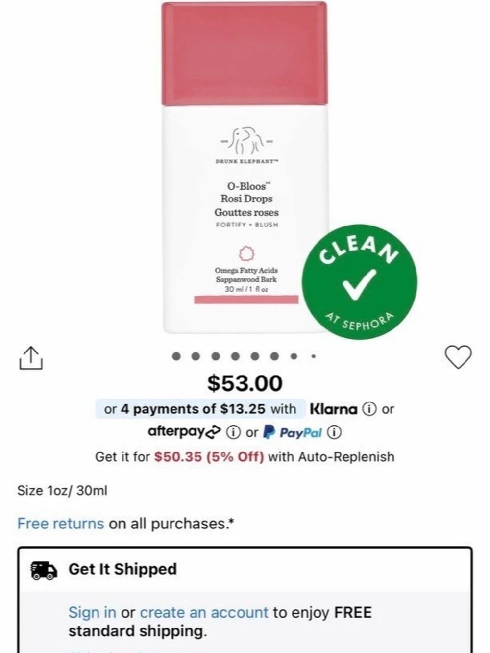 Drunk Elephant O-Bloos Rosi Drops Pink